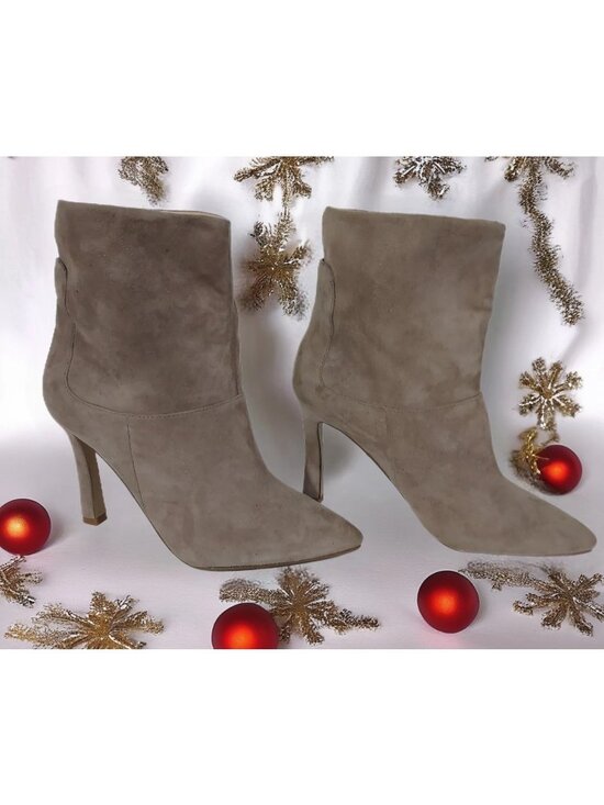 Nine West Shoes - Boots Nine West Beige Suede Stiletto Size 7.5 Pull On 4 Inch Heels Never Worn